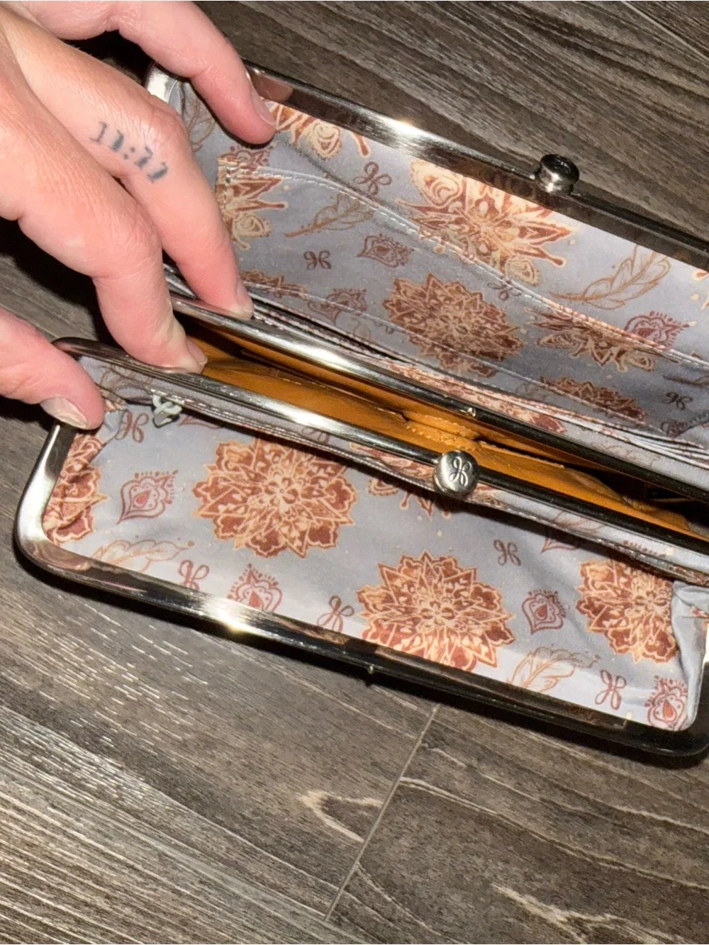 HOBO Caramel Leather Clasp Wallet